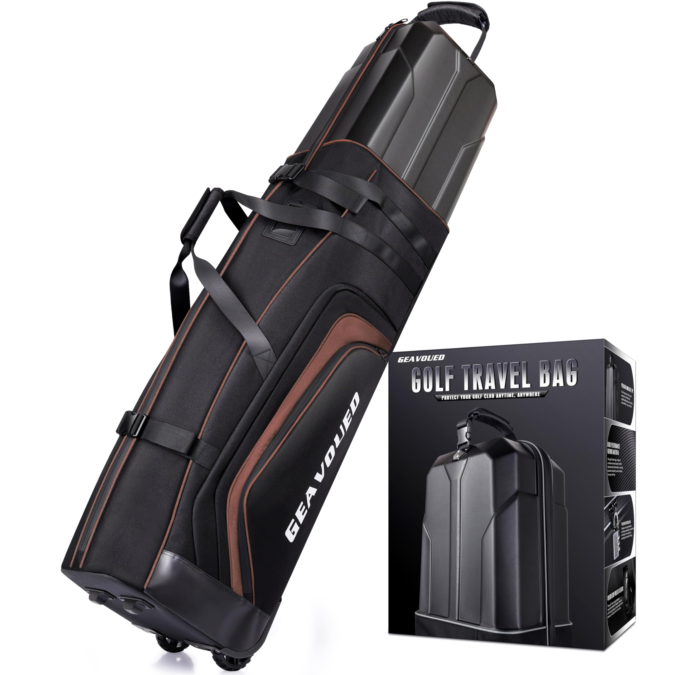 GEAVOUED Golf Travel Bag for Airlines,with Hard Case Top and